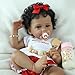 SCOM Reborn Baby Dolls Black20 Inch Girl African American Realistic Newborn Girl Doll Lifelike Weighted Soft Body Christmas Birthday Gift for Kids Age 3 - Image 4