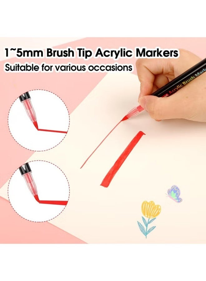 أكريليك 12 قطعة من أقلام تحديد الطلاء الملونة، أقلام تحديد الطلاء الأكريليكية، أقلام تحديد فن الخط للكتابة، صناعة البطاقات، الرسم على الصخور، الحجر، السيراميك، الزجاج، الخشب، القماش، المعدن، الحرف الفنية اليدوية - Image 4