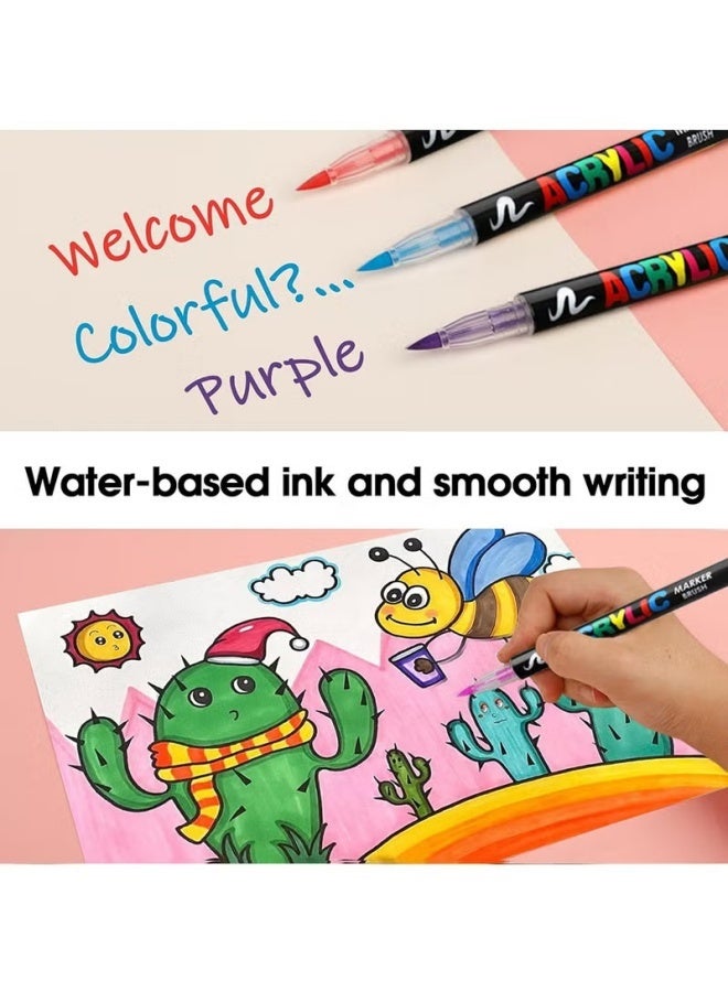 أكريليك 12 قطعة من أقلام تحديد الطلاء الملونة، أقلام تحديد الطلاء الأكريليكية، أقلام تحديد فن الخط للكتابة، صناعة البطاقات، الرسم على الصخور، الحجر، السيراميك، الزجاج، الخشب، القماش، المعدن، الحرف الفنية اليدوية - Image 3