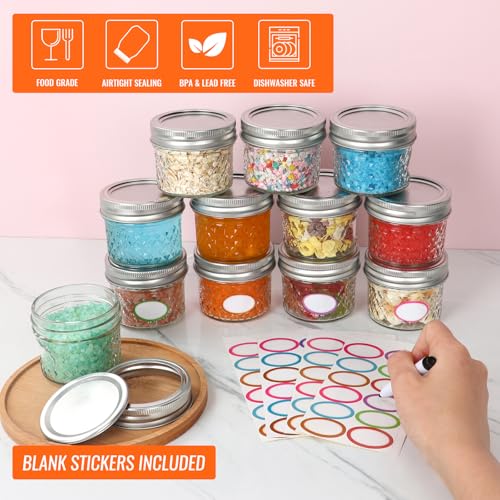 Alotpower 4 oz Mini Mason Jars with Lids 40pack, Empty Small Canning Jars with Lids and Bands for Jam Herbs Spice Honey Storage(4 fl. oz, Set of 40) - Image 3