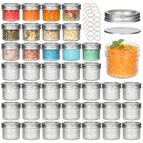 Alotpower 4 oz Mini Mason Jars with Lids 40pack, Empty Small Canning Jars with Lids and Bands for Jam Herbs Spice Honey Storage(4 fl. oz, Set of 40) - Image 1