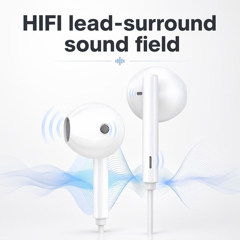 Type C Wired Earphones 2pcs In Ear Earbuds With Voice Call Noise Reduction Hifi Stereo Ultra Low Latency Gaming Audio All In One Headset For Iphone 15 Pro Max And Other Type C Usb C Jack Models - Image 4