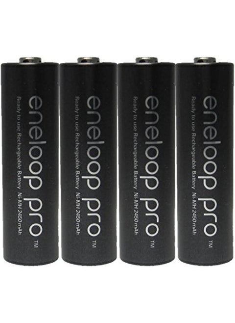 Eneloop 0BEYUA4XDI Pro AA High Capacity NiMH PreCharged Rechargeable Battery with Holder Pack of 4