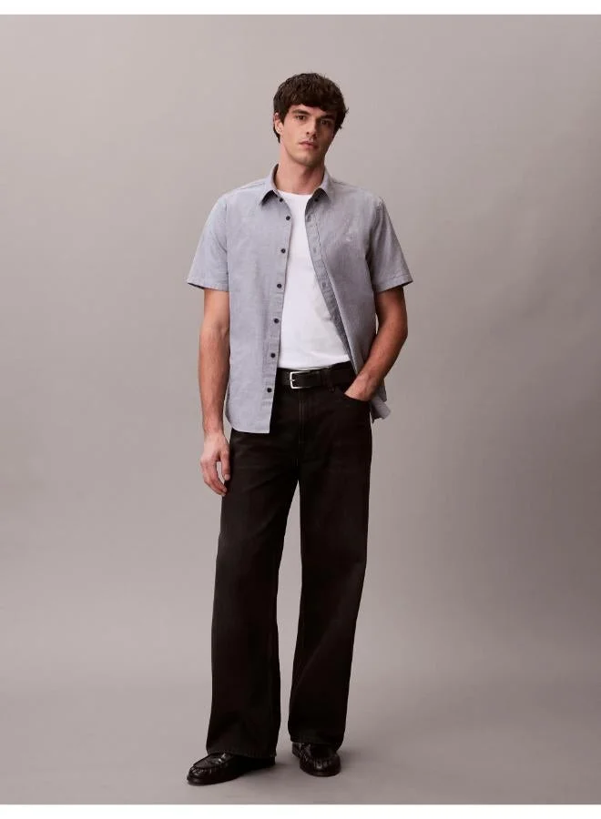 Calvin Klein Jeans  Short Sleeve Oxford Cotton Shirt for Men | Best Price UAE