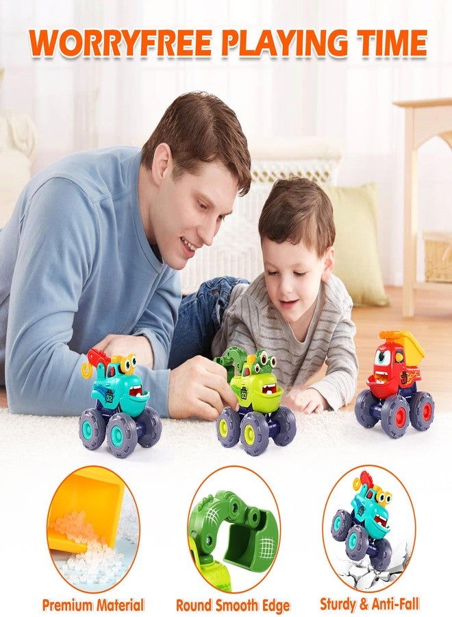 OCATO Monster Truck Toys for 1 2 3 Year Old Boy Birthday Gift, Outdoor Construction Toy Trucks Pull Back Cars for Toddlers 1-3, 1st Birthday Gifts 1 2 3 Year Old Boy Toys Baby Toddler Xmas Gifts Kids - Image 5