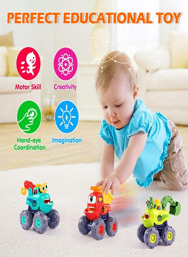 OCATO Monster Truck Toys for 1 2 3 Year Old Boy Birthday Gift, Outdoor Construction Toy Trucks Pull Back Cars for Toddlers 1-3, 1st Birthday Gifts 1 2 3 Year Old Boy Toys Baby Toddler Xmas Gifts Kids - Image 4