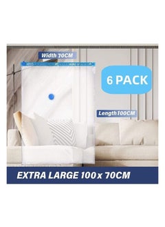 RAQTA Vacuum Storage Bags 70 x 100cm, 6 Pack Space Saver Bags, Reusable Compression Bags, Vacuum Bag for Packing, Clothes, Bedding, Travel  - Image 5