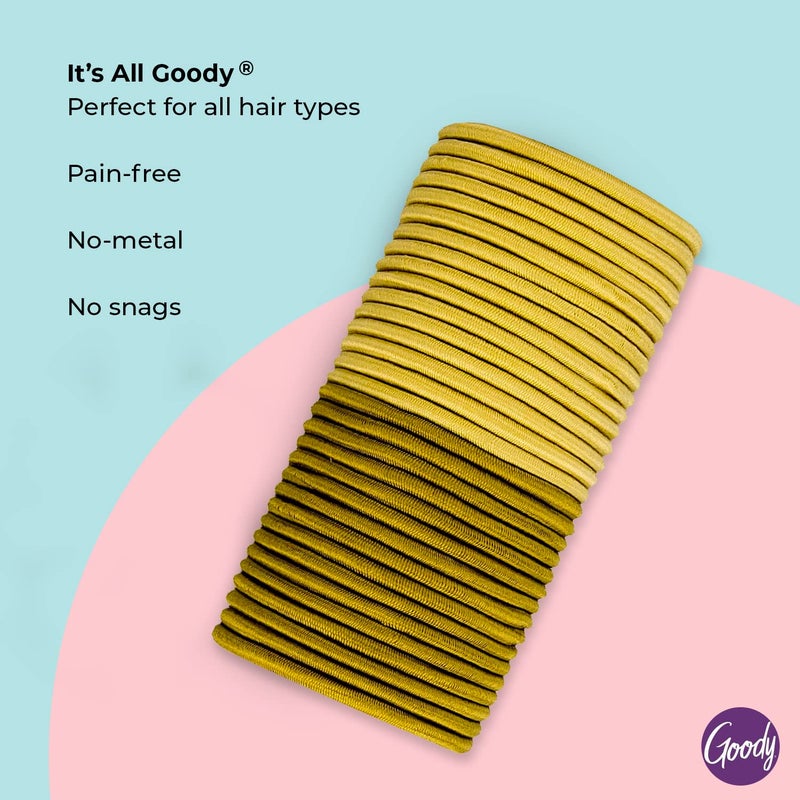 Goody Ouchless Elastic Hair Tie - 32 Count, Blonde - 4MM for Medium Hair - Slideproof Pain-Free Hair Accessories for Men, Women, Boys, and Girls - Perfect for Long Lasting Braids, Ponytails, and More - Image 3