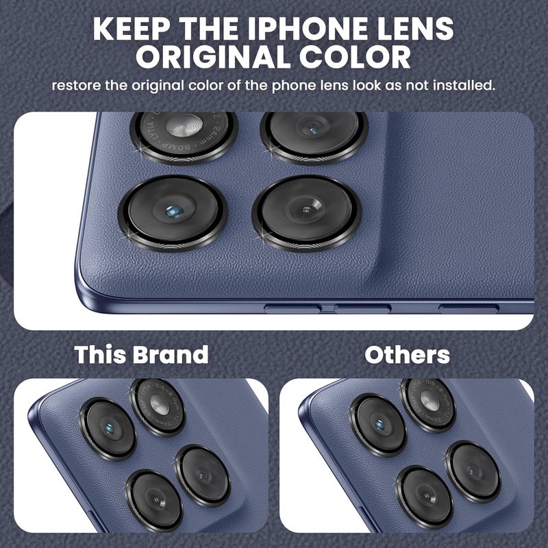 FIRST MART Camera Lens Protectors for Motorola Edge 60 Fusion (6.67 Inches) Tough HD Individual Aluminum Alloy Lens Ring Cover, Scratch Resistant, Thin Lens Protection| Black, 1 Pack - Image 4