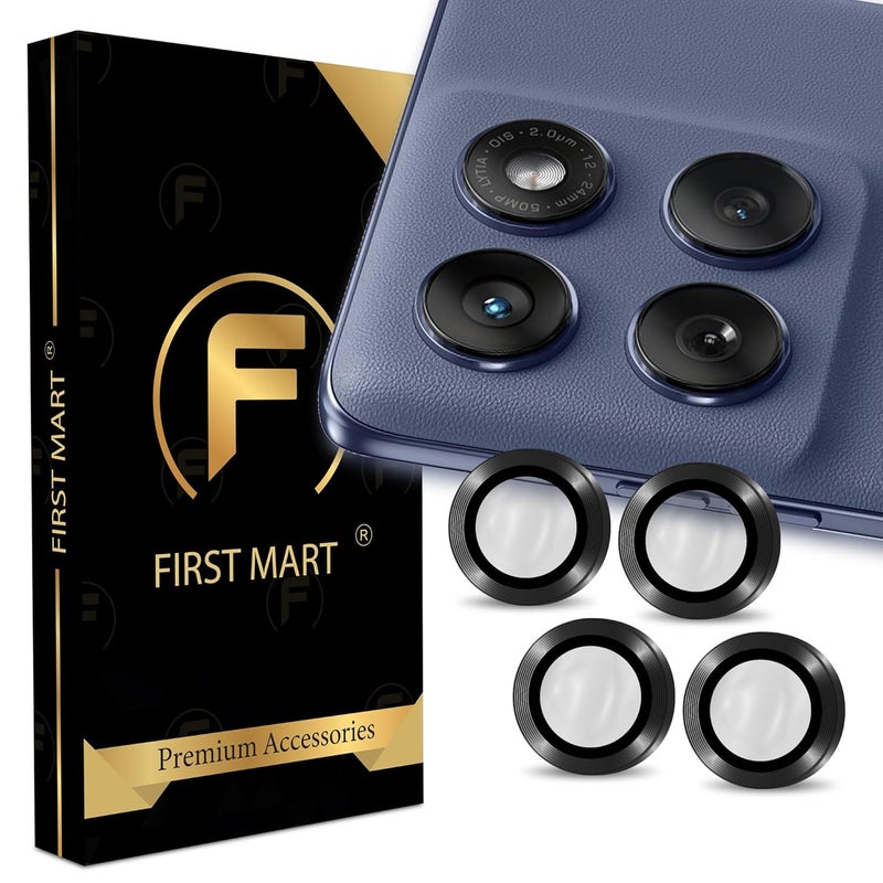 FIRST MART Camera Lens Protectors for Motorola Edge 60 Fusion (6.67 Inches) Tough HD Individual Aluminum Alloy Lens Ring Cover, Scratch Resistant, Thin Lens Protection| Black, 1 Pack - Image 1