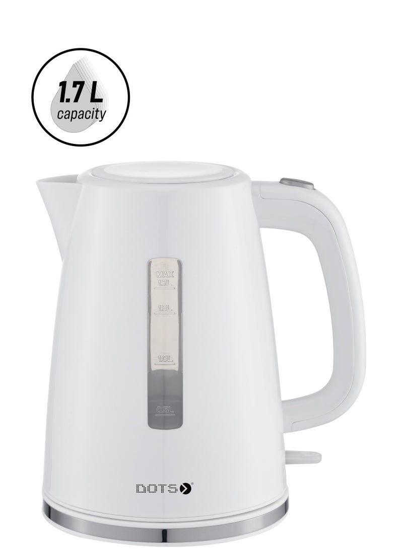 Dots Kettle, 2200W, 1.7L, Removable Mesh Filter, Plastic,BBK1024PG, White - Image 1