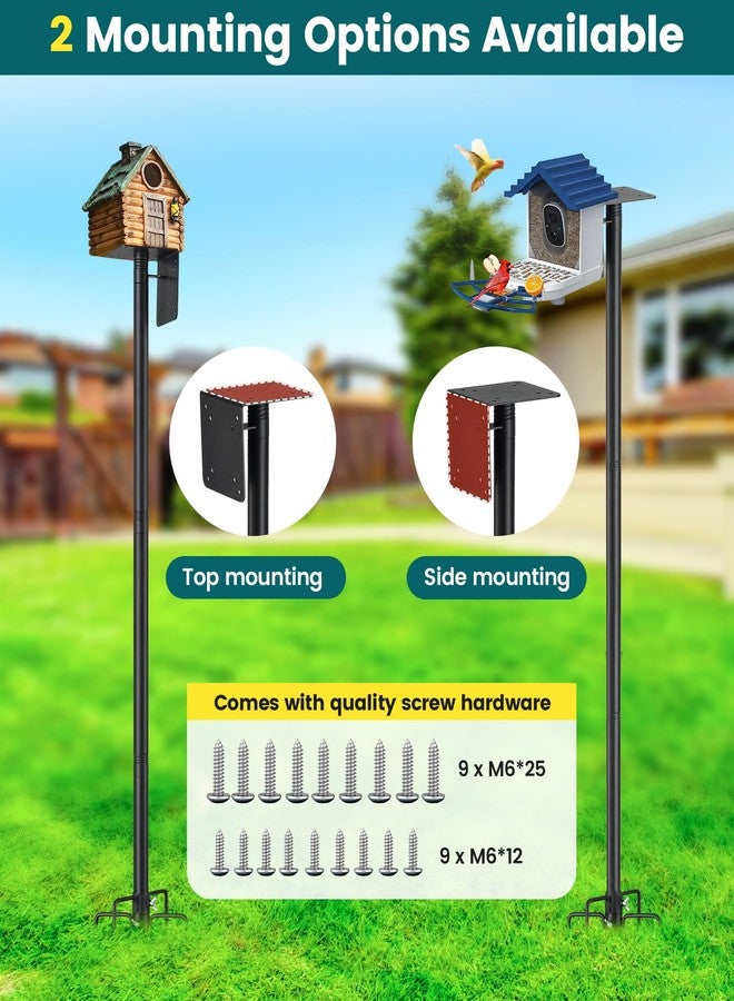 Keplrend Bird Feeder Pole, 103 inch Bluebird House Pole for Outside Heavy Duty with 5 Prongs Base, Smart Bird Feeder Stand for Outdoor Wild Birds Watching, Birds Buddy Mounting Poles - Image 5