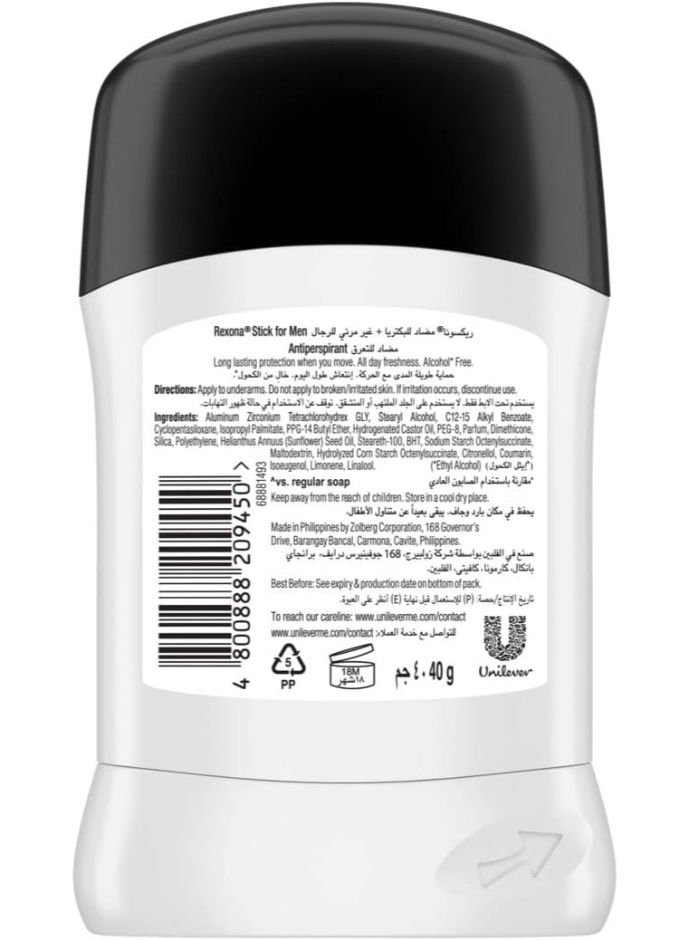 Rexona 72 Hour Sweat And Odour Protection Men Antiperspirant Deodorant Stick 40g - Image 2