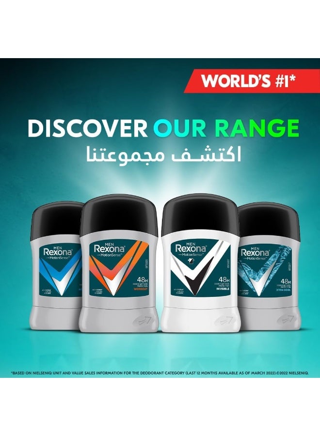 Rexona 72 Hour Sweat And Odour Protection Men Antiperspirant Deodorant Stick 40g - Image 3