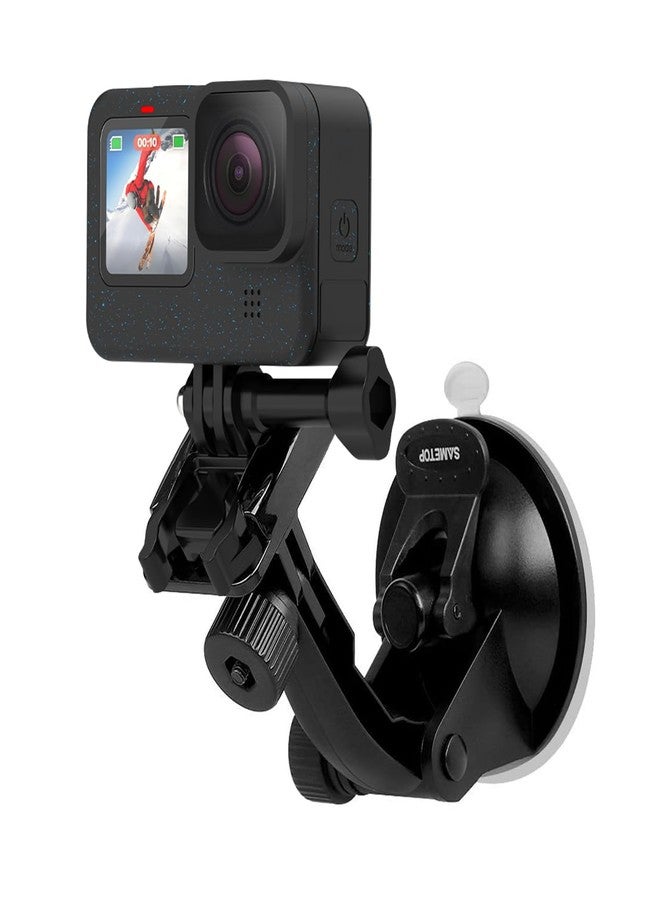 سيمتوب حامل Sametop المزود بكوب شفط متوافق مع كاميرات GoPro Hero 8، 7، 6، 5، 4، Session، 3+، 3، 2، 1، Hero (2018)، Fusion، وكاميرات DJI Osmo Action؛ مثالي للزجاج الأمامي للسيارة والنوافذ - Image 4