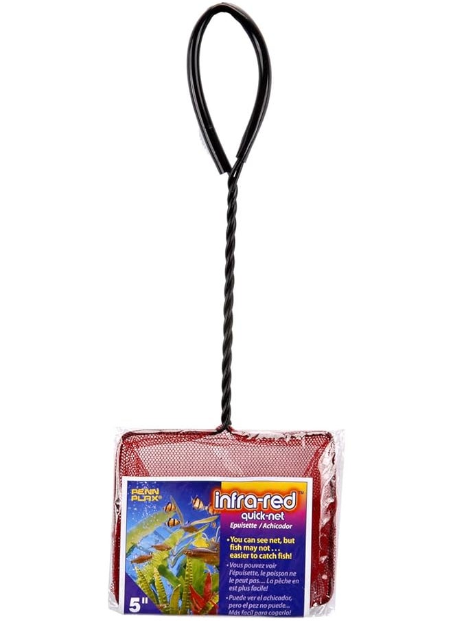 Penn Plax - Infra Red Quick Net Aquarium Fish Nets – Red Color For Invisibility – Durable Strong And Safe - Image 1