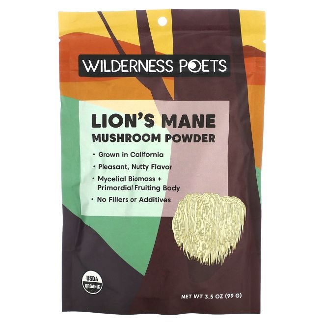 Wilderness Poets Organic Lion's Mane Mushroom Powder 3.5 oz (99 g) - Image 1