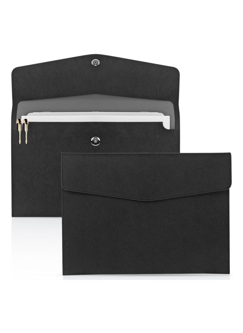 GUDOO - Document File Folder, PU Leather Expanding Document Holder, A4 Envelope Folder Expanding File Organize for Home Receipt Contract School Office - Image 1
