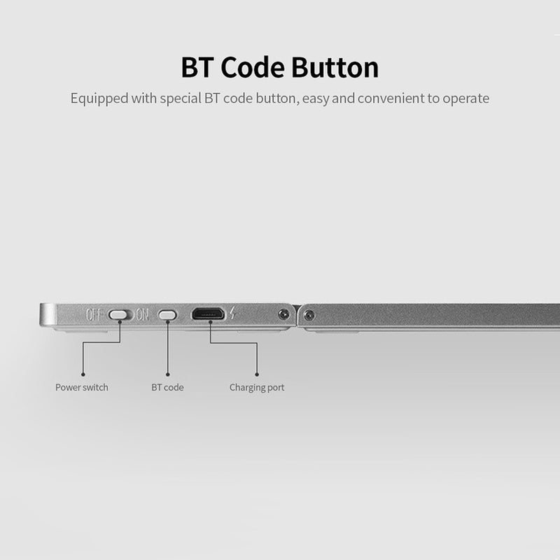 Wireless BT Keyboard Mini Folding Keyboard Portable Ultra Slim BT Keyboard with Touchpad for Windows/Android/iOS Silver - Image 3
