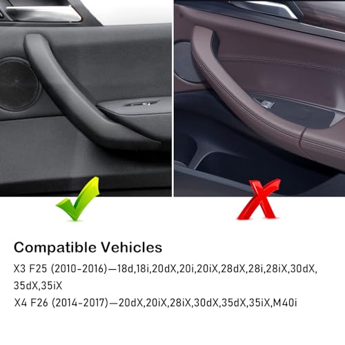 Jaronx Compatible with BMW X3/X4 Door Handle Covers, 3PCS Left/Right Interior Door Pull Handle Covers for BMW X3 F25 2010-2016, X4 F26 2014-2017 (Carbon Fiber Pattern) - Image 2