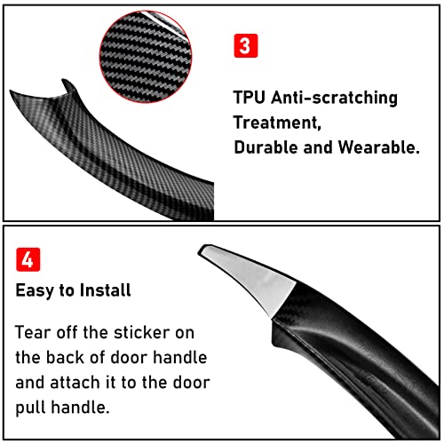 Jaronx Compatible with BMW X3/X4 Door Handle Covers, 3PCS Left/Right Interior Door Pull Handle Covers for BMW X3 F25 2010-2016, X4 F26 2014-2017 (Carbon Fiber Pattern) - Image 4