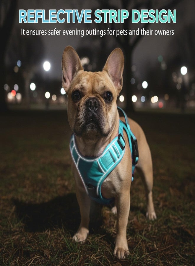 Glohoop Heavy Duty Tactical Dog Harness for Medium Dogs, No Pull Dog Harness with Handle & Front Clip, Reflective Soft Padded, Hook and Loop Panel, Dog Vest for Walking, Service Training, Blue - Image 5