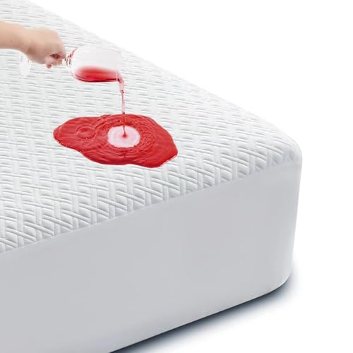 Cozymaker King Size 100% Waterproof Mattress Protector, Cooling Mattress Cover Fitted 8-21" Deep Pocket, 3D Air Fabric Soft Breathable Bed Mattress Pad Cover Noiseless Washable - Image 1