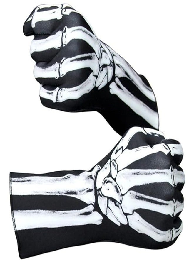 CARMELIT Halloween Skeleton Gloves Full Finger Gloves Cosplay Accessories Halloween Skull Ghost Gloves Scary Party Props Halloween Costumes（30x10cm） - Image 4