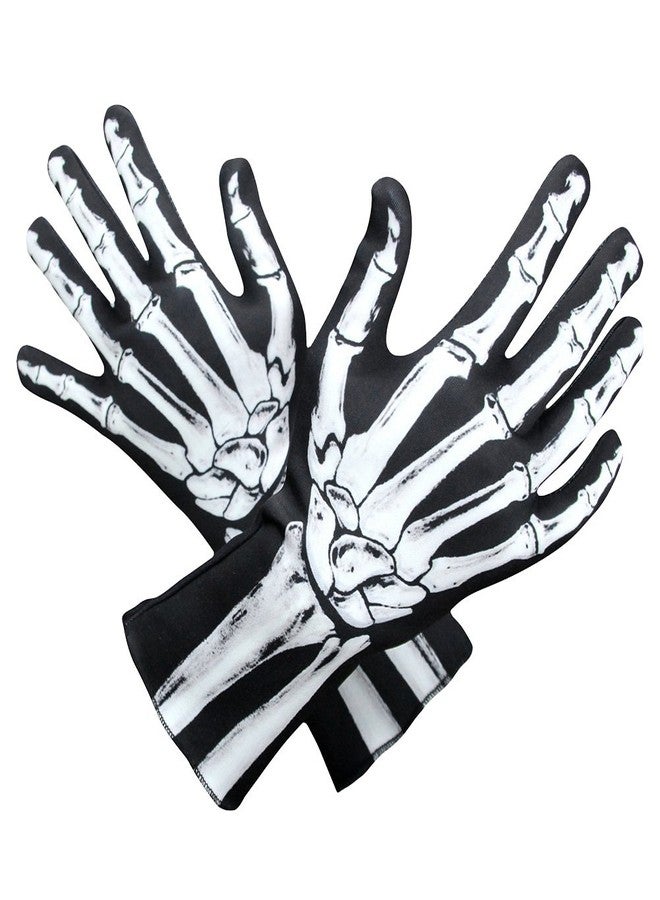 CARMELIT Halloween Skeleton Gloves Full Finger Gloves Cosplay Accessories Halloween Skull Ghost Gloves Scary Party Props Halloween Costumes（30x10cm） - Image 1