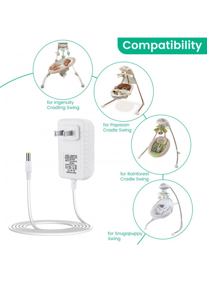 Smays Snugapuppy Power Cord Replacement for Fisher Price, Ingenuity Swing, 6V AC Adapter Charger - Image 1
