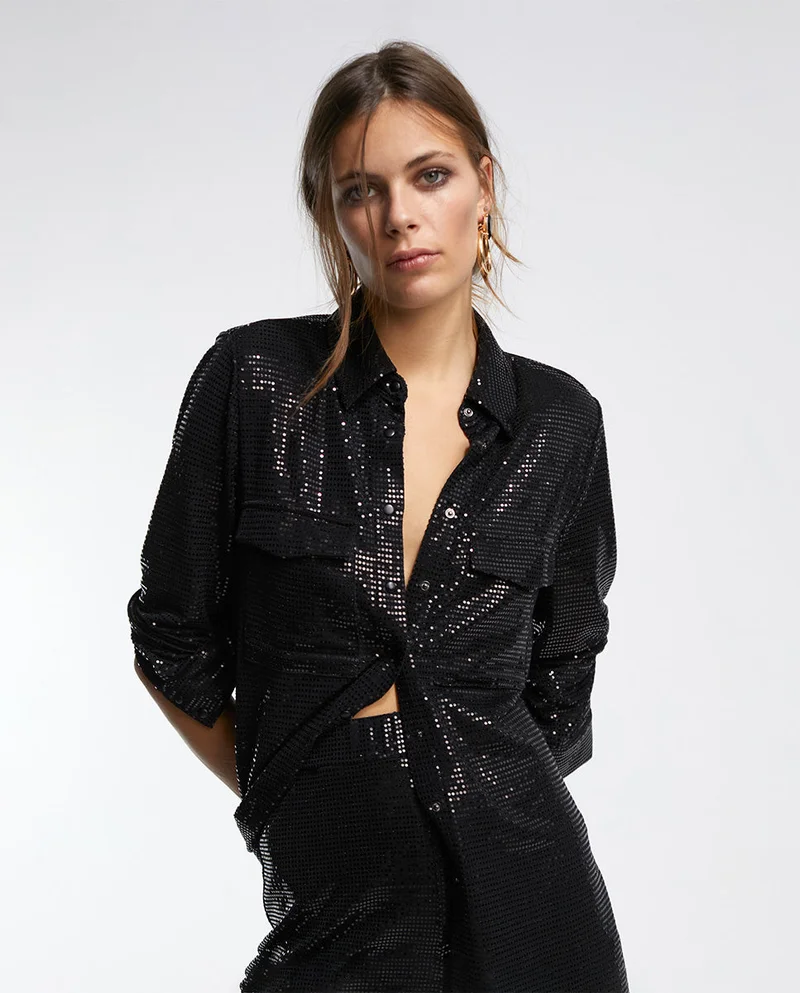Lola Casademunt Sequinned knit shirt