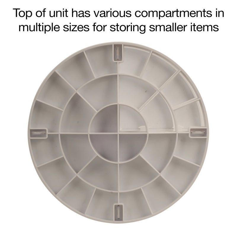 MobileVision MobileVision Makeup Organizer Rotating Tabletop Cosmetic & Toiletry Holder Adjustable Shelving for Brushes  lotions  perfumes  Nail Polish  Skin Care & More  White  - Image 4