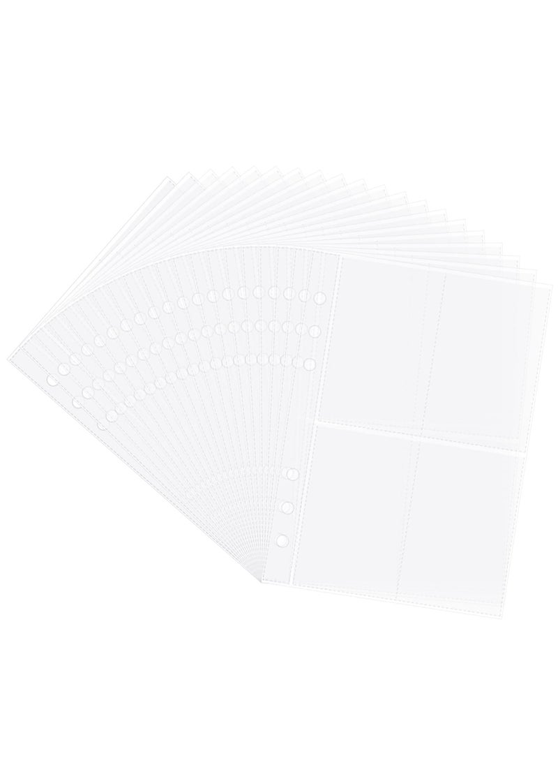 LingLingo LingLingo Clear DoubleSided Refill Inner Pages for Transparent Jewelry Storage Book 6 Ring Binder 20 Sheets 160 Pockets 