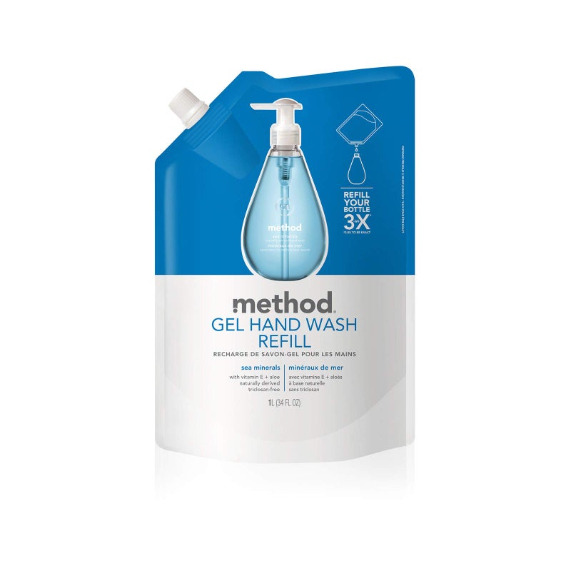 Method Gel Hand Soap Refill, Sea Minerals, 34 oz, 1 pack, Packaging May Vary - Image 1