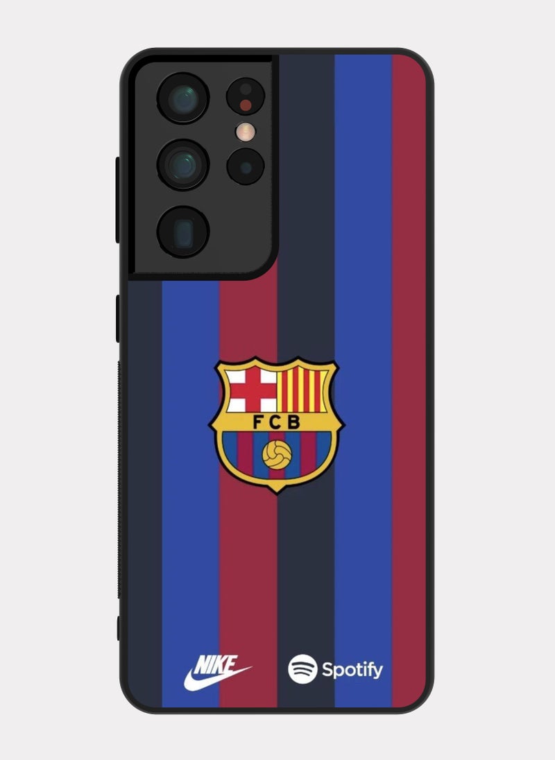 بكسلات كفر سامسونج جالكسي اس 21 الترا شعار برشلونة احمر - Image 1