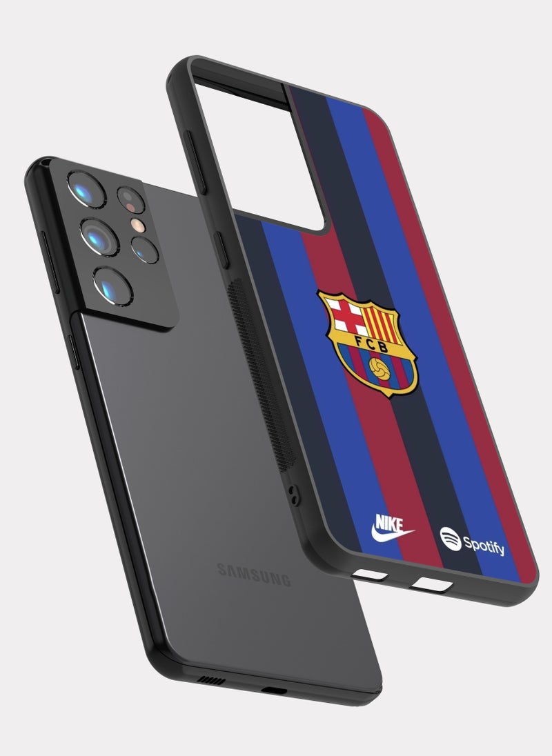 بكسلات كفر سامسونج جالكسي اس 21 الترا شعار برشلونة احمر - Image 2