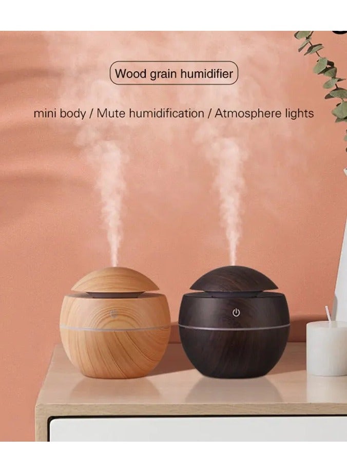 AROAQ 2 Pcs Home Wood Grain Air Humidifier Purifier Aroma Diffuser USB Ultrasonic Cool Mist Sprayer Essential Oil Fragrance - Image 1