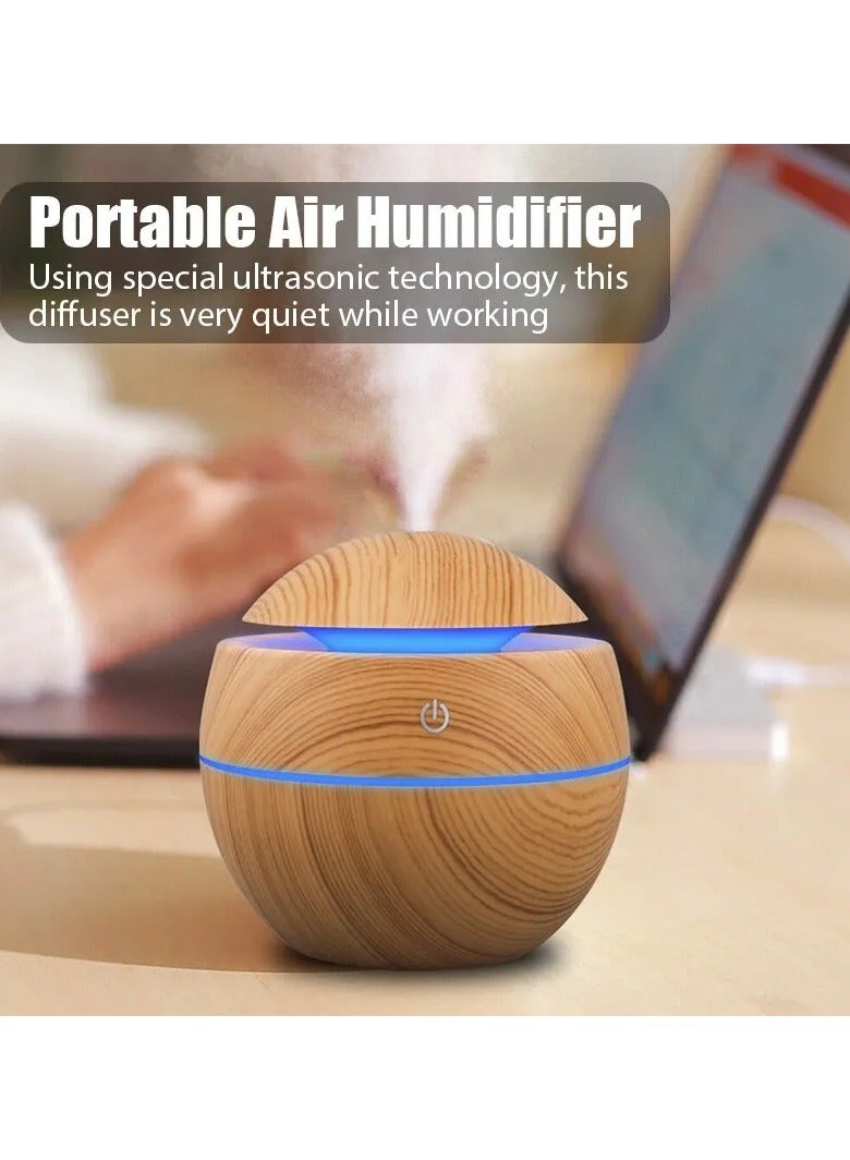 AROAQ 2 Pcs Home Wood Grain Air Humidifier Purifier Aroma Diffuser USB Ultrasonic Cool Mist Sprayer Essential Oil Fragrance - Image 4