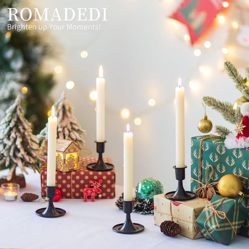 Romadedi Black Candlestick Candle Holders for Taper : Romadedi Candle Stick Holder Vintage Table Centerpiece Halloween Decoration Wedding Christmas Fireplace Mantel Home Deocr Set of 2 - Image 3
