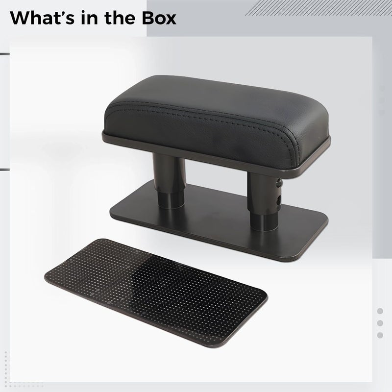 Ergonomic Car Armrest Pad, Car Interior Accessories With Adjustable Height, Black Design, Universal Fit - Image 3