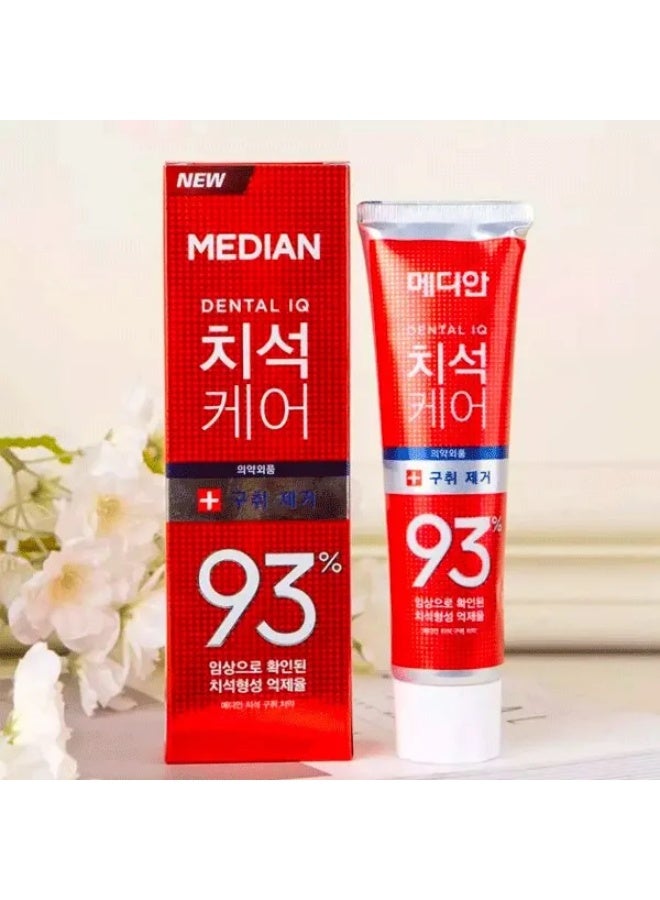 معجون الأسنان MEDIAN Dental IQ Tartar Care بنسبة 93% – سعة 120 غرام – للعناية الفموية الكورية – جديد في العلبة (NIB) - Image 1