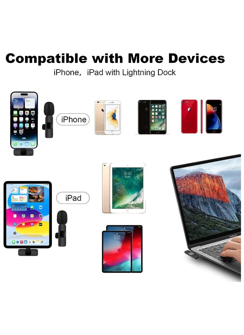 NNEWVANTE - ميكروفون لاسلكي لجهاز iPhoneiPad، ميكروفون لاسلكي بمشبك، وميكروفون تسجيل، وميكروفون لاسلكي، وميكروفون صغير، وميكروفون احترافي، وميكروفون الاستوديو. - Image 1