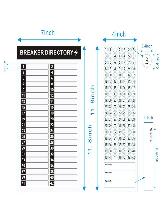 KIUKIUO 16 Sheets Breaker Panel Labels Electrical Box Sticker Numbers Breaker Panel Labels Electrical Sticker Number Catalog Load Center Adhesive Waterproof Reusable（Mix Colors） - Image 2