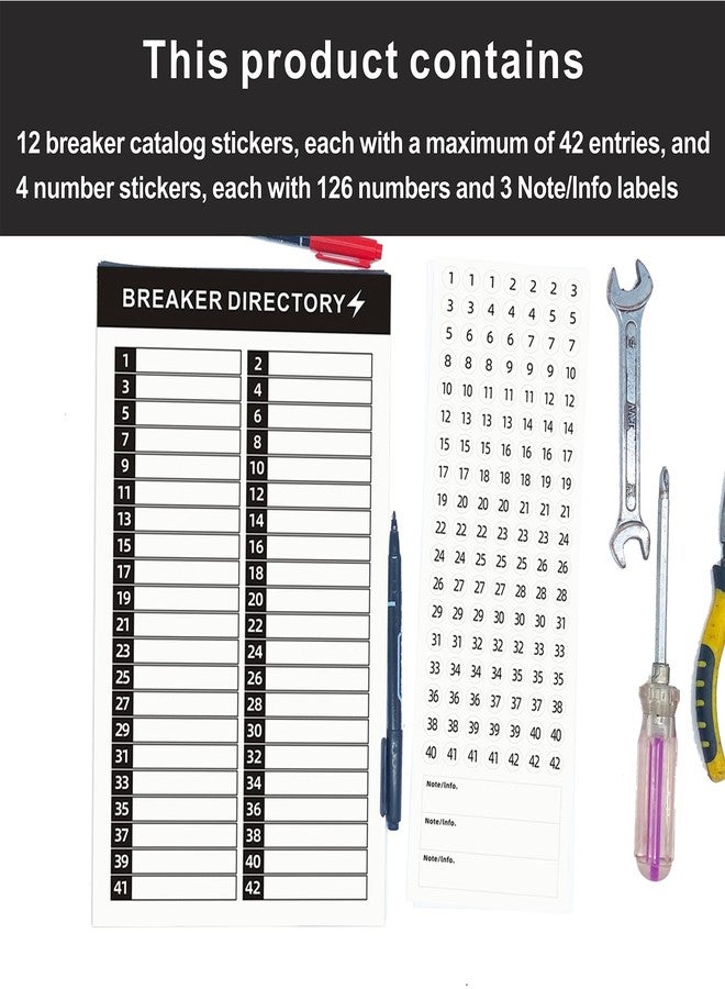KIUKIUO 16 Sheets Breaker Panel Labels Electrical Box Sticker Numbers Breaker Panel Labels Electrical Sticker Number Catalog Load Center Adhesive Waterproof Reusable（Mix Colors） - Image 3