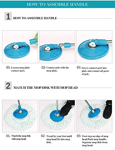 Mawson Heavy Mop Refill Magic Mop 360 Degree Rotating Mop Head Mop Stick 1 Pcs Refill Free - Image 4