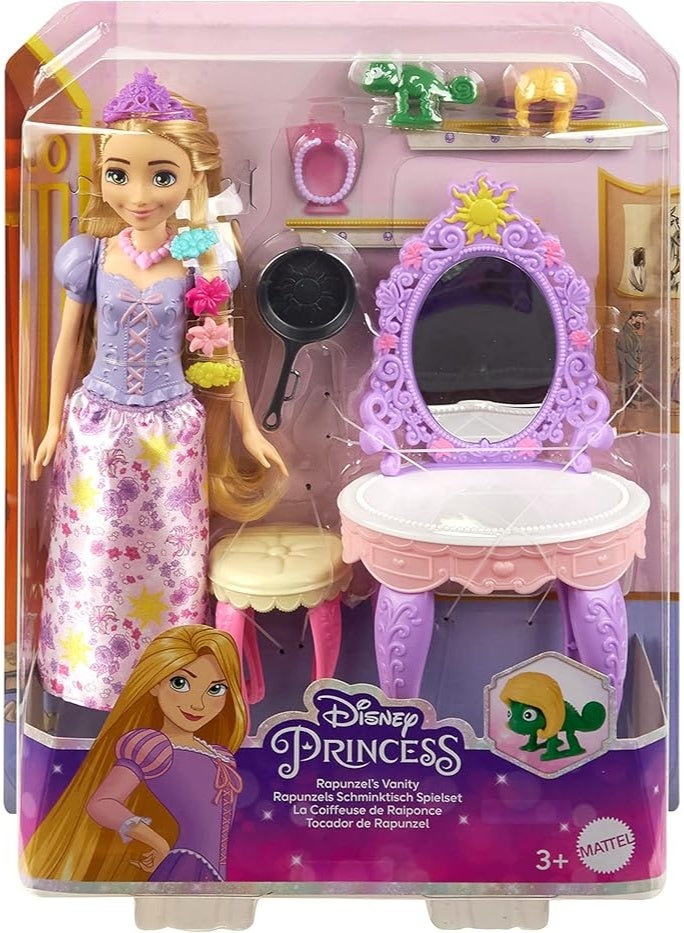 Disney Princess Disney Princess Fashion Doll Rapunzel's Vanity HLX28 - Image 1