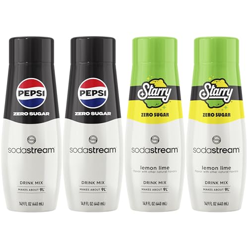 SodaStream® Pepsi® Starry® Zero Sugar Beverage Mix Variety Pack (440ml, Pack of 4) - Image 1