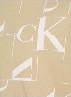 Calvin Klein Jeans Boys' Seasonal Graphic 2-Pack Short Sleeve T-Shirts - Cotton, Beige/white  - Image 4