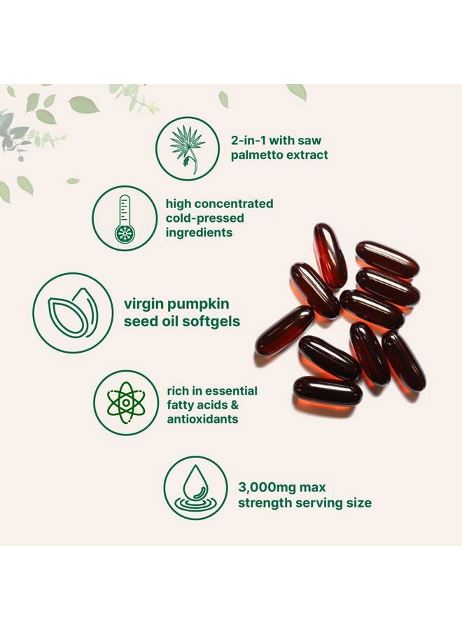 Micro Ingredients Pumpkin Seed Oil with Saw Palmetto, 3,000mg Per Serving, 150 Softgels | Cold Pressed, Pure Virgin Oil, Herbal Supplement | Supports Urinary, Bladder & Prostate Health | Non-GMO - Image 3