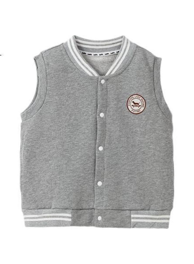 Nubiwu Boys' College Style Vest Big Boys Spring Vest Boys' Spring And Autumn New Stylish Outerwear Children'S Vest - Image 1